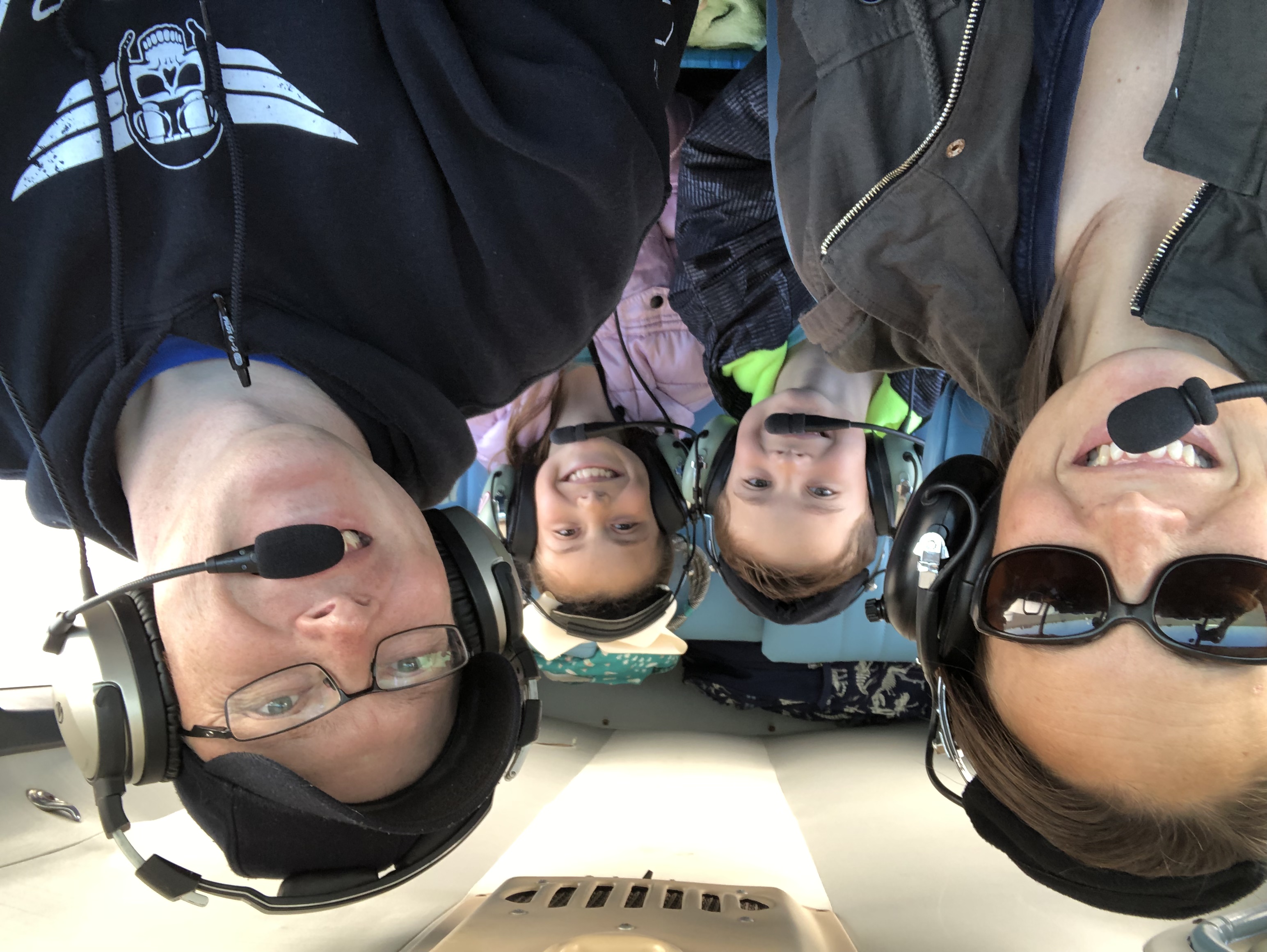Travis and his family flying together
